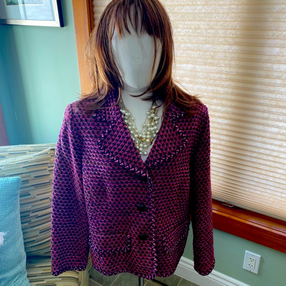 Magenta/Black Tweed Ladies suit size 14W from Talbot’s.